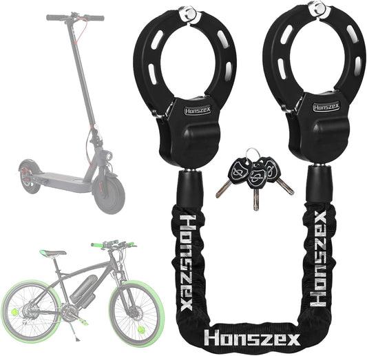 Honszex E Scooter Schloss, Handschellenschloss, Fahrradschlossmit Schlüssel, 36.22inch Farbenfroh Hochsicherheitsschlösser, Bike Lock, Zubehör für Elektrofahrräder und Elektroroller