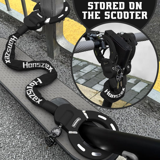Honszex E Scooter Schloss, Handschellenschloss, Fahrradschlossmit Schlüssel, 36.22inch Farbenfroh Hochsicherheitsschlösser, Bike Lock, Zubehör für Elektrofahrräder und Elektroroller